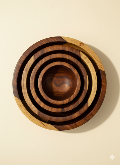 Handcrafted Rosewood Nesting Bowls - Set of 4