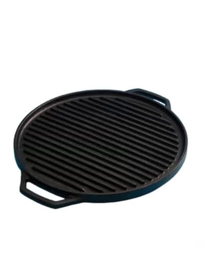 Heavy-Duty Cast Iron Grill Pan - 30cm Round Griddle