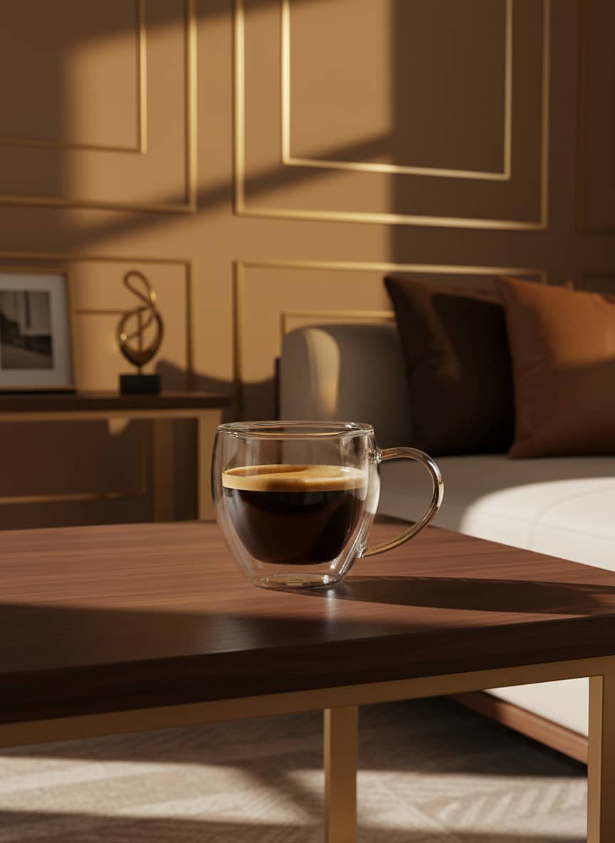 Double Wall Pyrex Glass Espresso Cup 80ml - Insulated Coffee Mug