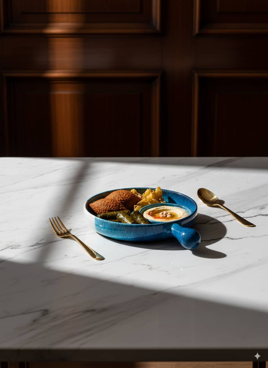 Elegant two-tone serving pan set with a deep blue and white glaze, ideal for stylish home entertaining.