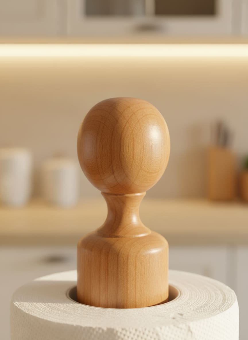 Natural Zan Wood Paper Towel Holder | Kitchen Organizer
