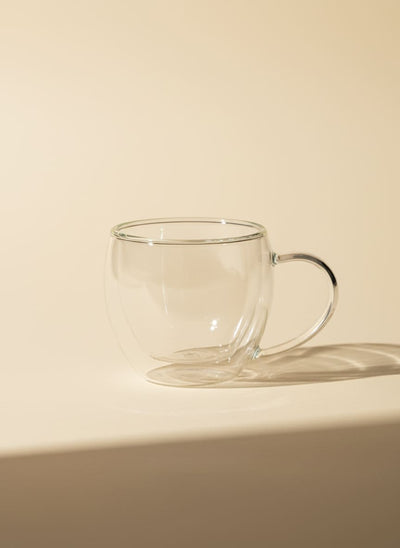 Double Wall Pyrex Glass Espresso Cup 80ml - Insulated Coffee Mug