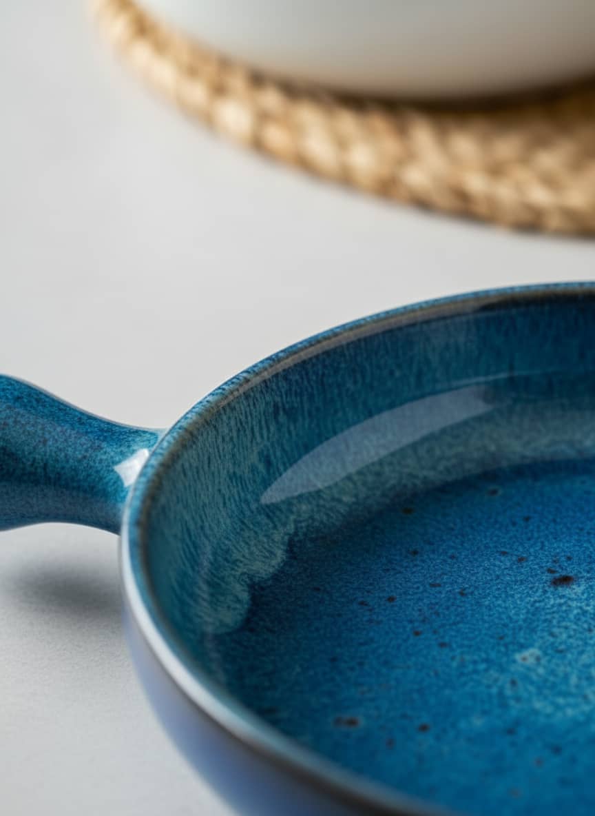 Ocean Blue Pottery Serving Pan Set with Handles (Set of 3)