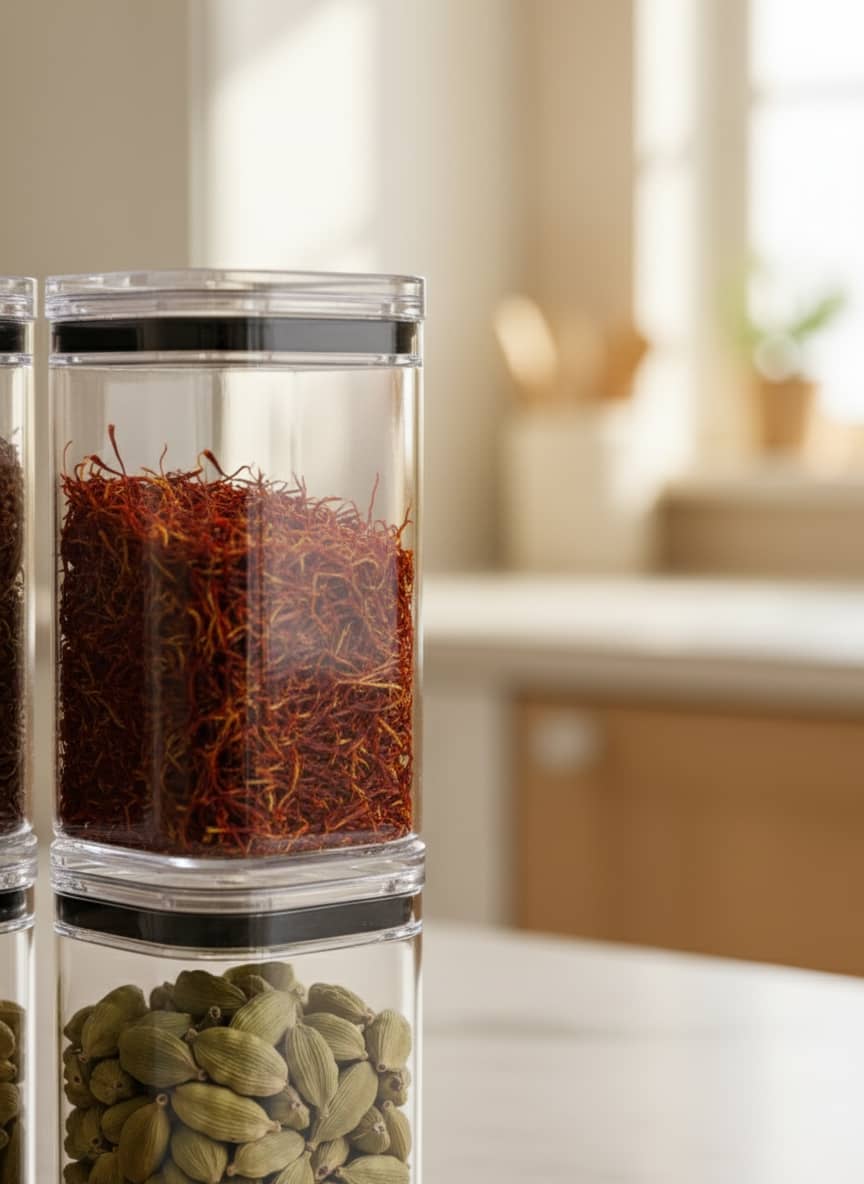12-Piece Stackable Spice Jar Set with Arabic Labels