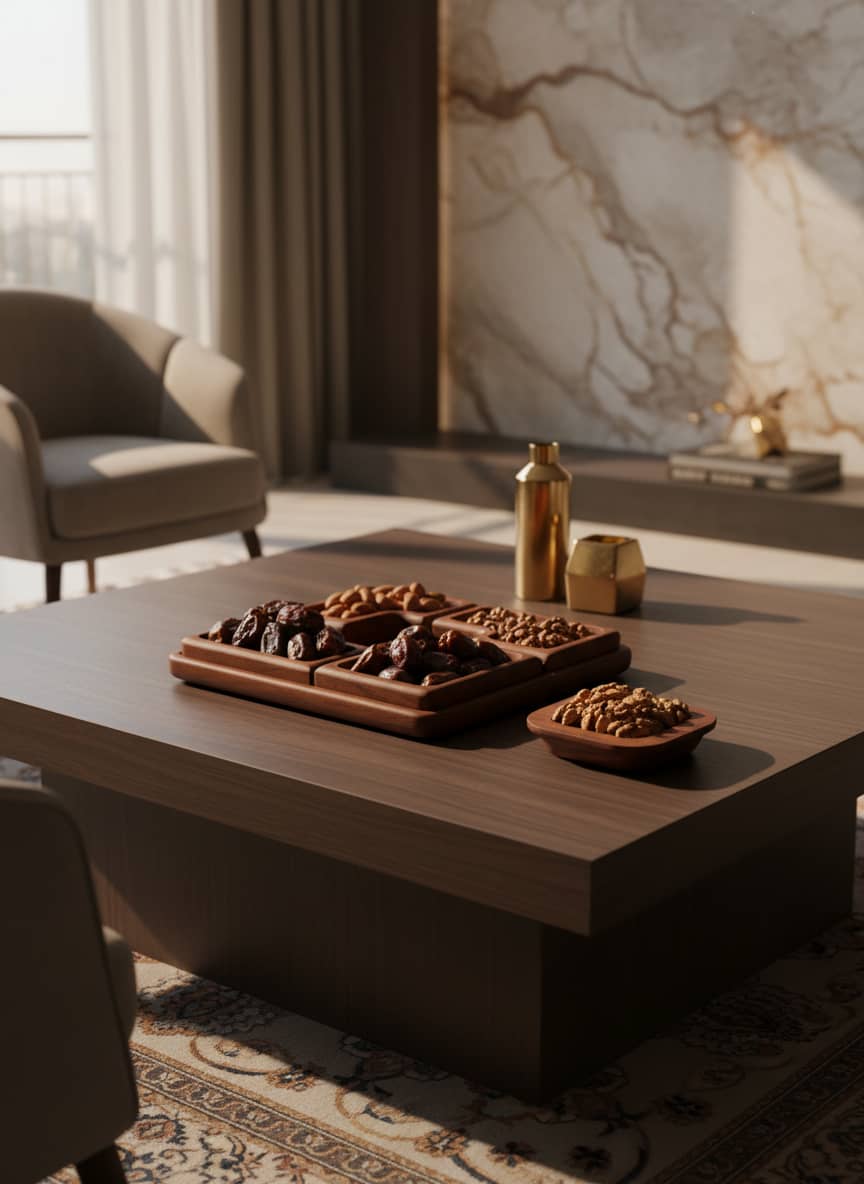 Elegant 5-Piece Rosewood Snack & Nut Serving Platter