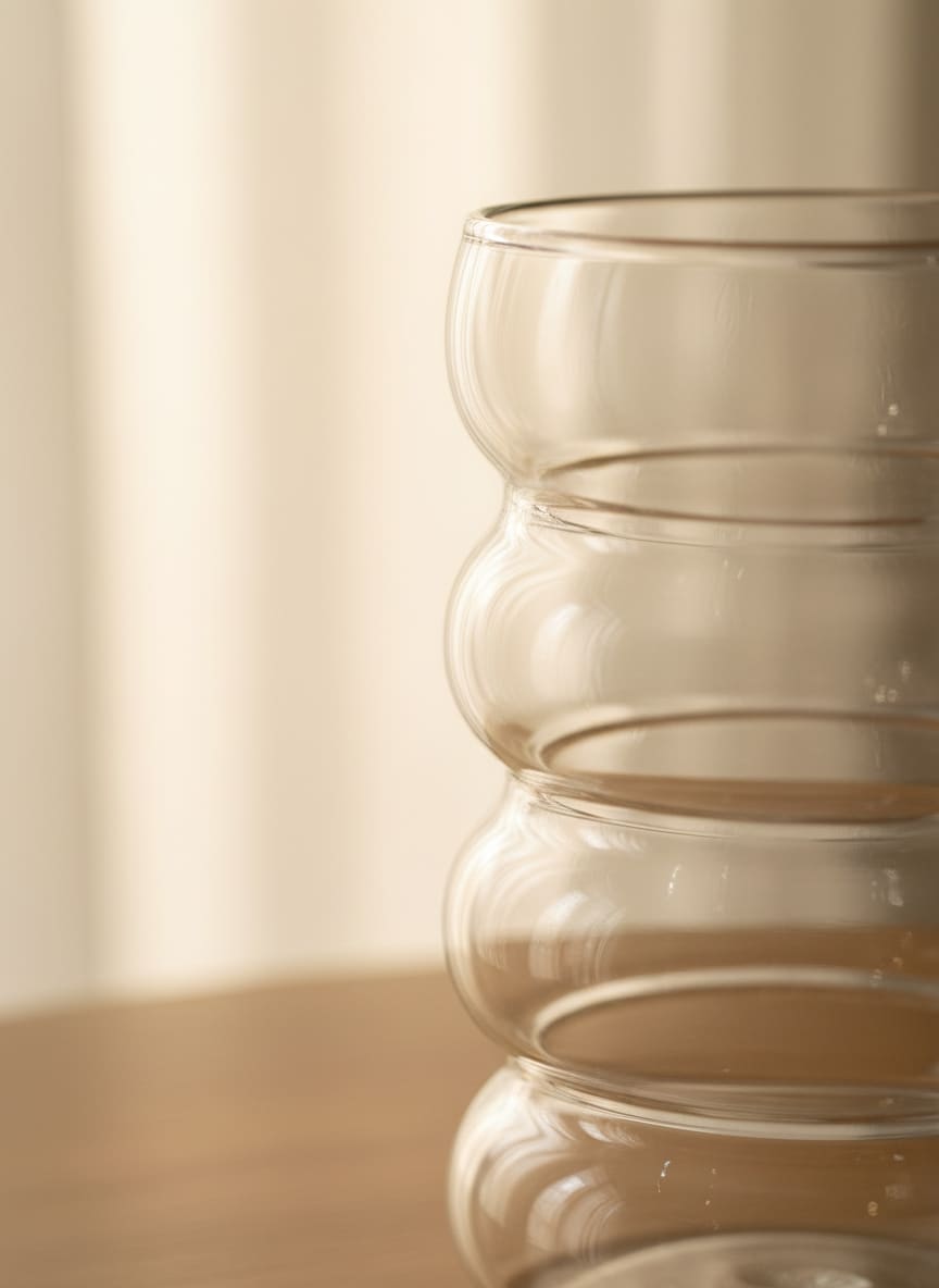 Modern Pyrex Handmade Glass Cup 350ml - Heat-Resistant Drinkware