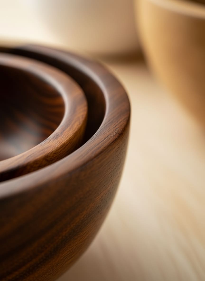 Handcrafted Rosewood Nesting Bowls - Set of 4