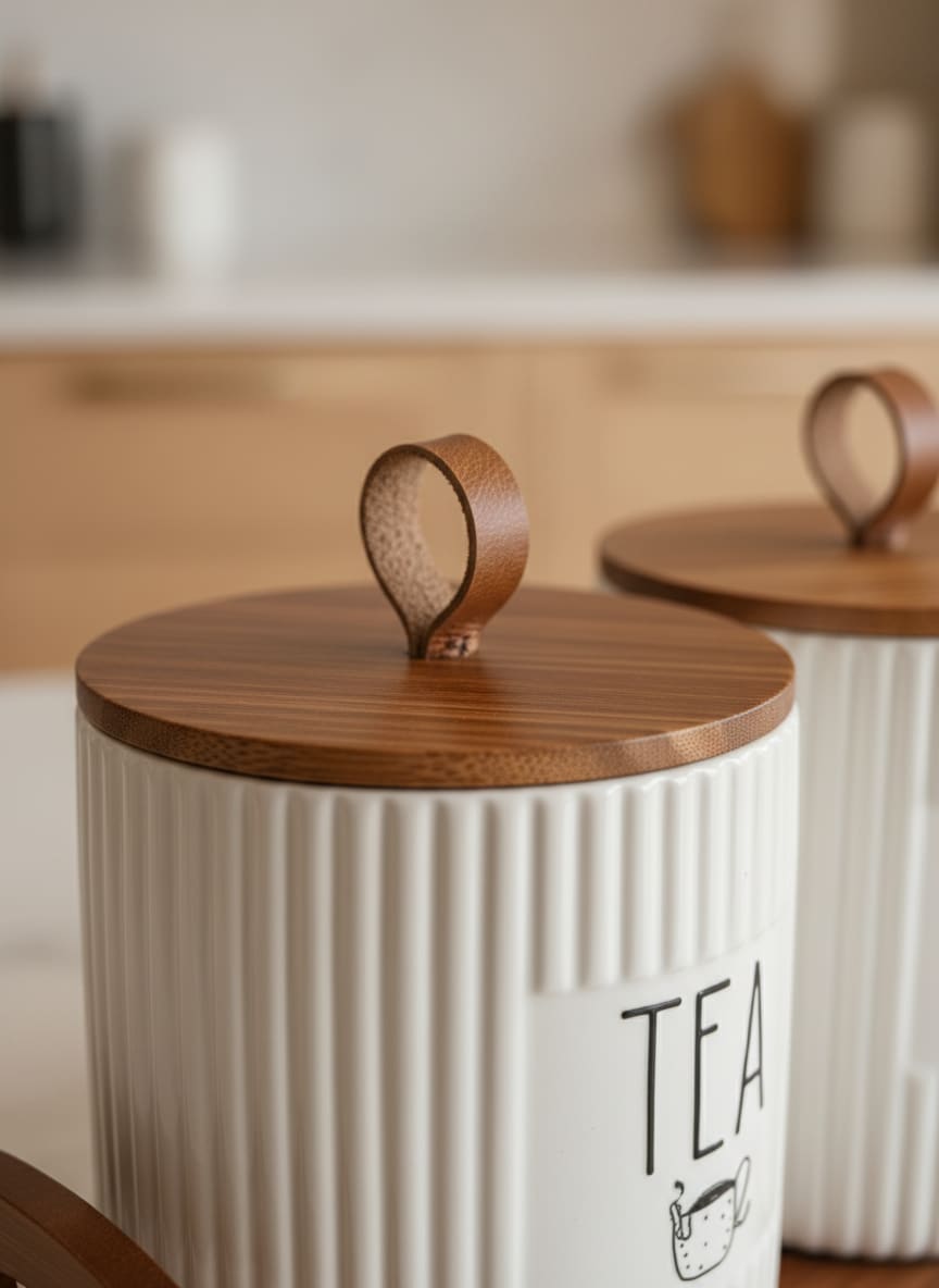 Elegant Porcelain Canister Set for Tea, Coffee & Sugar