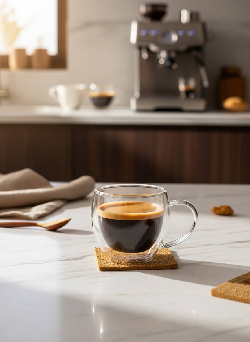 Double Wall Pyrex Glass Espresso Cup 80ml - Insulated Coffee Mug