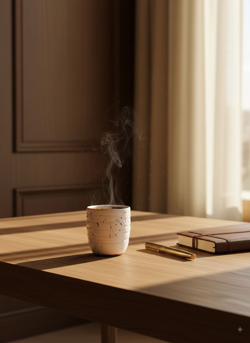 Elegant artisan-crafted matte white tumbler with unique black speckles.
