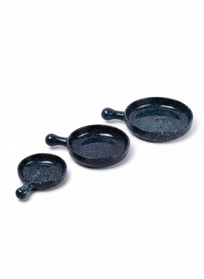 3-Pc pottery Handled Serving Dish Set for Egyptian Family Gatherings