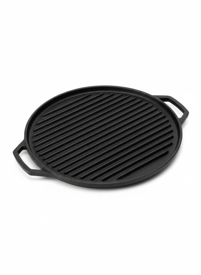 Cast Iron Grill Pan – 30 cm – Heavy Duty Griddle for Professional Cooking