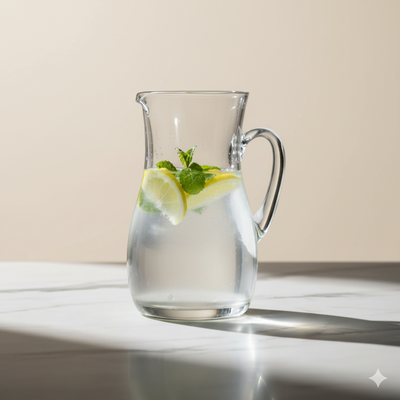 Elegant 1.8L Glass Pitcher for Juice, Water & Ramadan Drinks