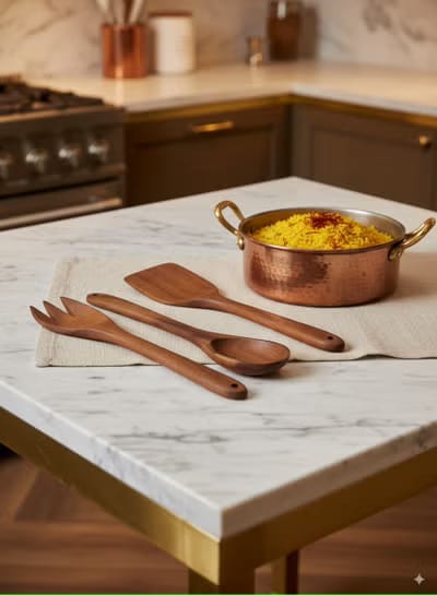 4-Piece Rosewood Kitchen Utensil Set - Eco-Friendly Cooking Tools