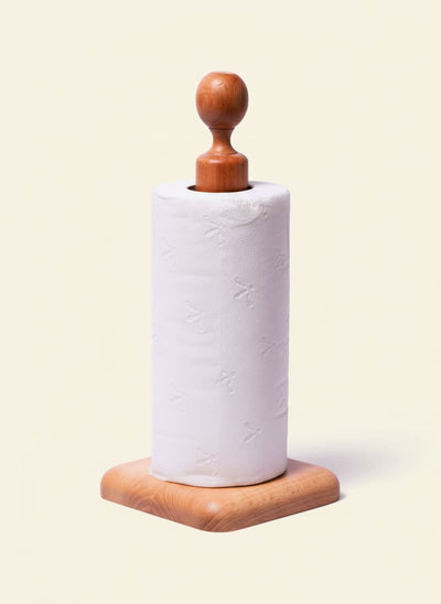 Natural Zan Wood Paper Towel Holder | Kitchen Organizer