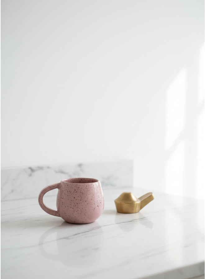 Speckled Pink pottery Mug for Coffee & Tea, Modern Design for Your Home