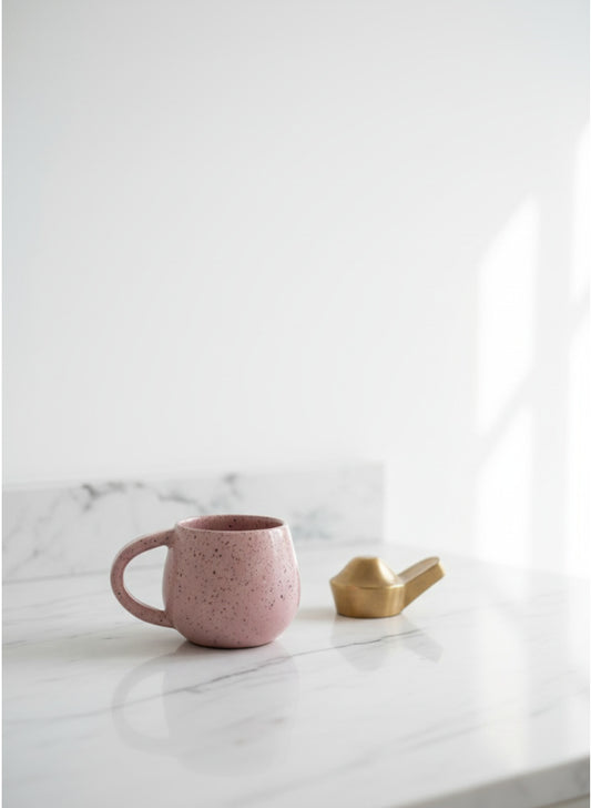 Speckled Pink pottery Mug for Coffee & Tea, Modern Design for Your Home