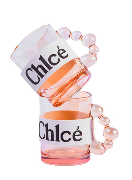 Pearl Handle Glass Mug Set 2-Piece