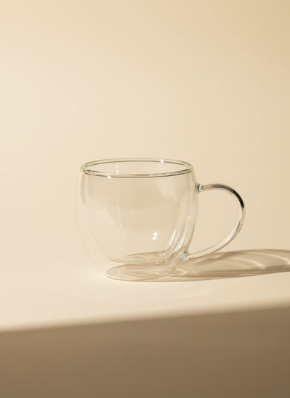 Double Wall Pyrex Glass Espresso Cup 80ml - Insulated Coffee Mug