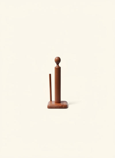 Classic Wooden Paper Towel Holder With Cutter - Sturdy Kitchen Organizer
