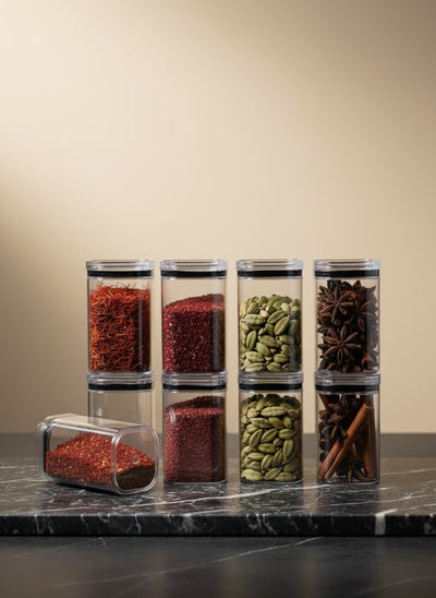 12-Piece Stackable Spice Jar Set with Arabic Labels