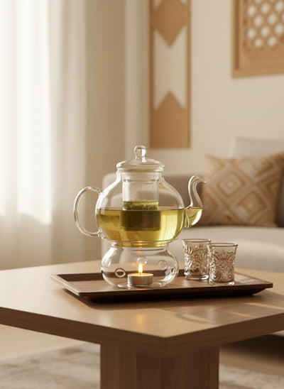 Elegant Swan Pyrex Glass Teapot with Warmer & Infuser - 800ml
