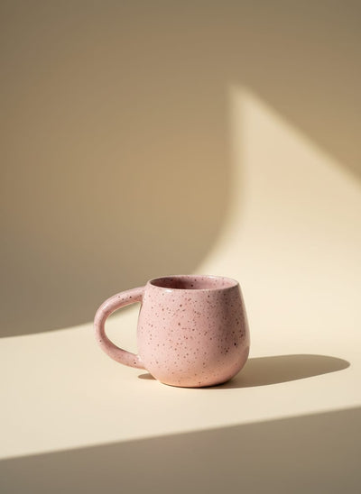 Elegant Speckled Pink Pottery Mug for Coffee & Tea (350ml)