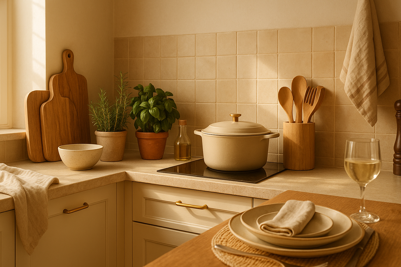 i want to generate image to be background banner in my page of blog posts, the title of the plog posts if from our kitchen to yours , its about kitching tips, entertainment guides, and home goods expertise, generate image express that