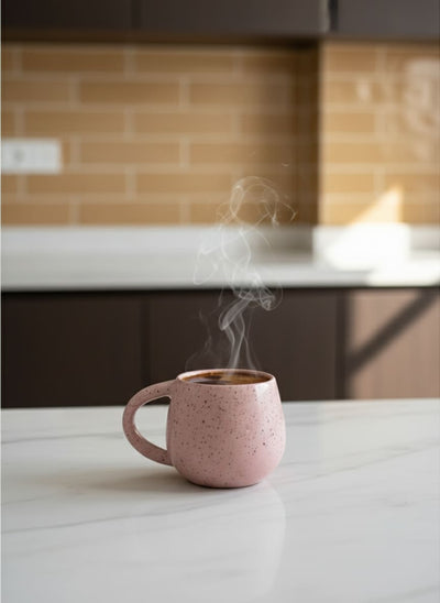Elegant Speckled Pink Pottery Mug for Coffee & Tea (350ml)