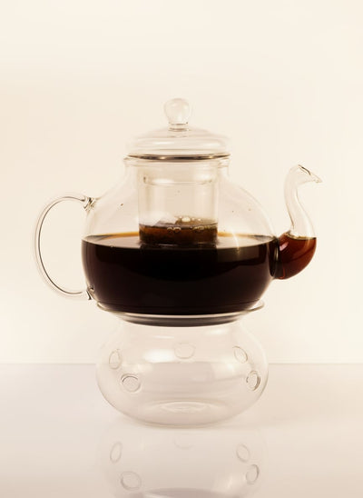 Elegant Swan Pyrex Glass Teapot with Warmer & Infuser - 800ml