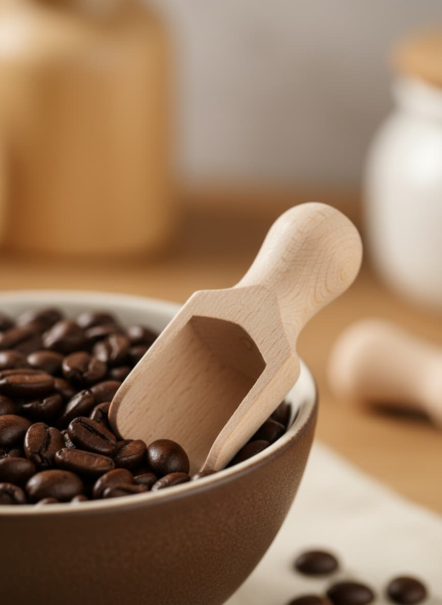 Mini Wooden Spice Scoops - 5-Piece Set for Jars & Canisters
