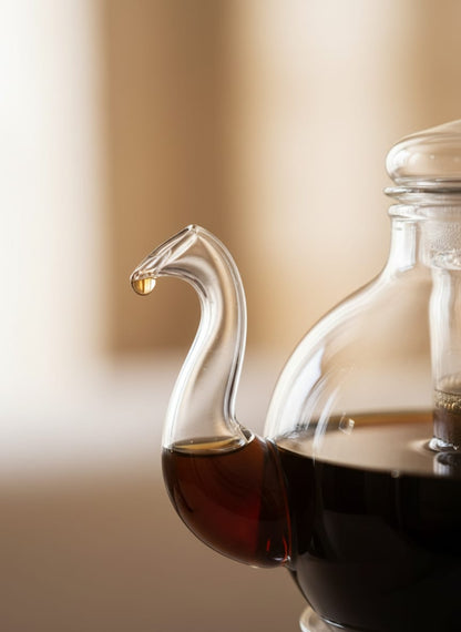 Elegant Swan Pyrex Glass Teapot with Warmer & Infuser - 800ml